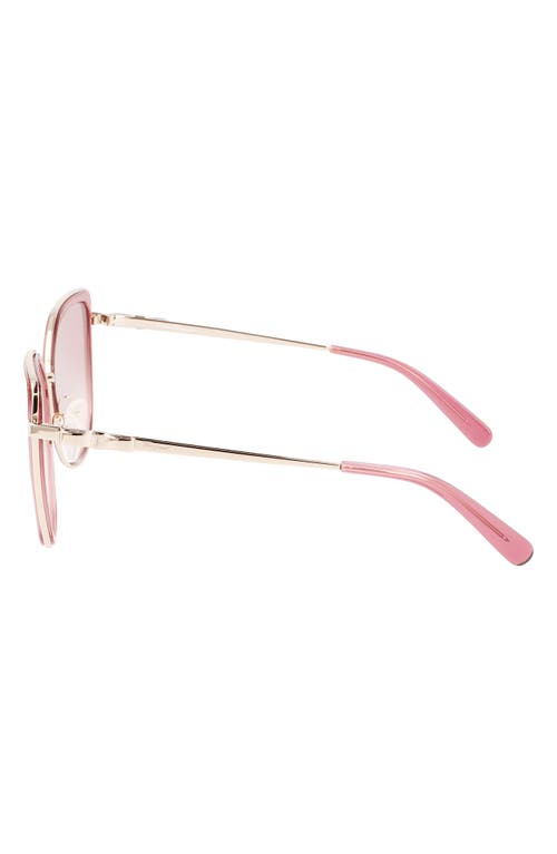 Shop Ferragamo 54mm Gradient Cat Eye Sunglasses In Rose Gold/bordeaux