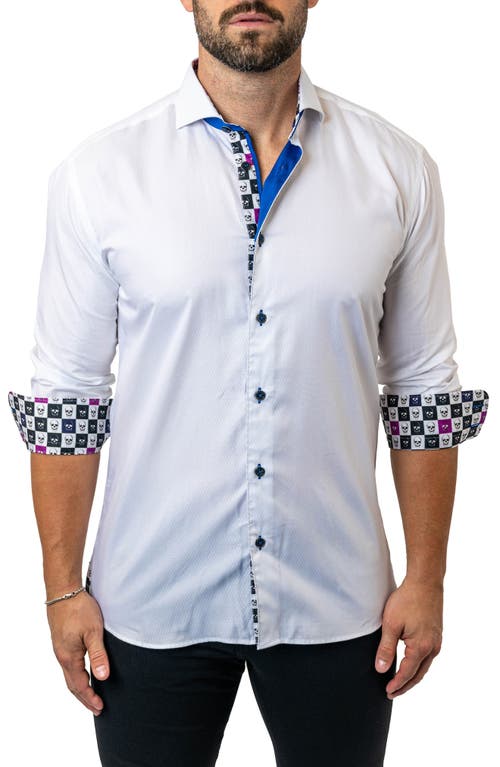 Maceoo Einstein Target 36 White Contemporary Fit Button-Up Shirt at
