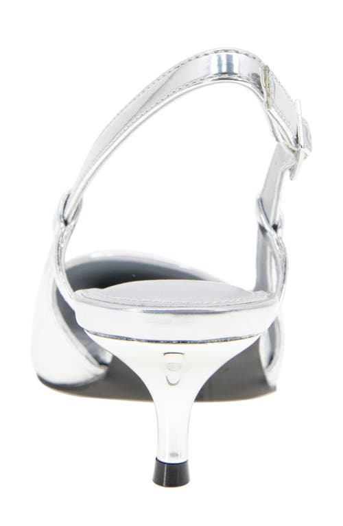 Reaction Kenneth Cole Maggie Kitten Heel Slingback Pump In Silver