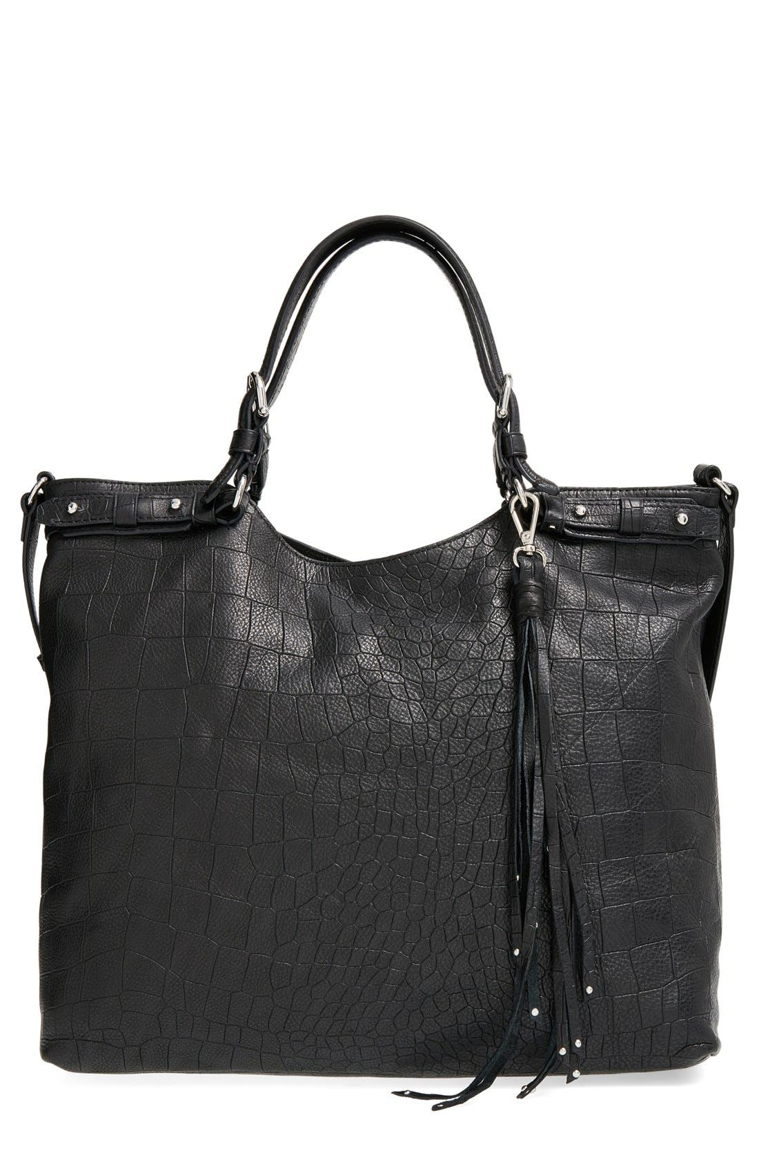 Etienne Aigner Croc Embossed Leather Tote Nordstrom
