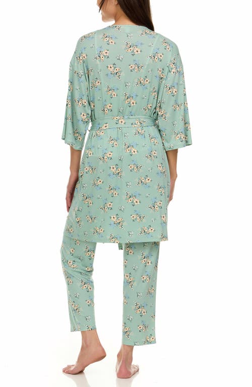 Flora By Flora Nikrooz Madison 3-piece Travel Pajamas In Sage