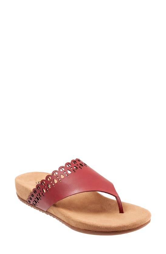 Shop Softwalk ® Bethany Leather Sandal In Dark Red