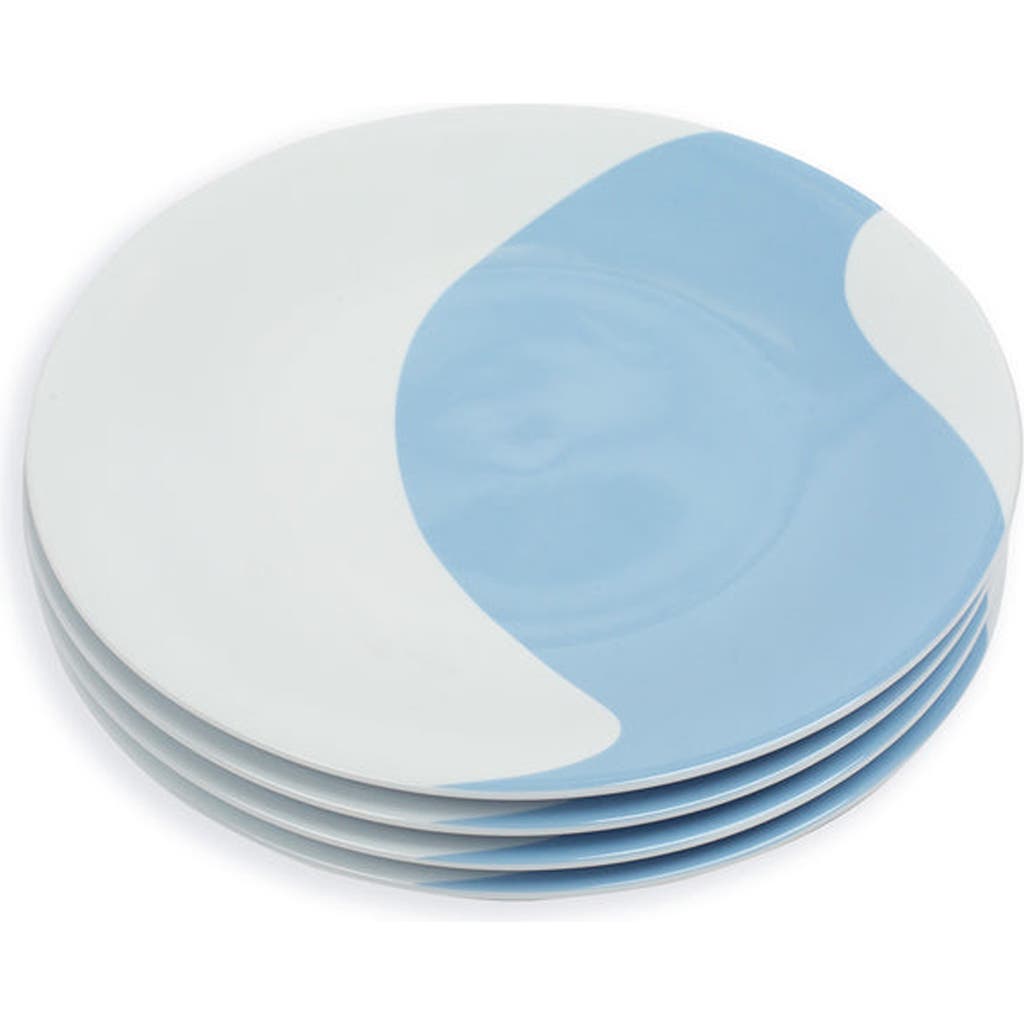 Misette Set Of 4 Porcelain Dinner Plates In Blue