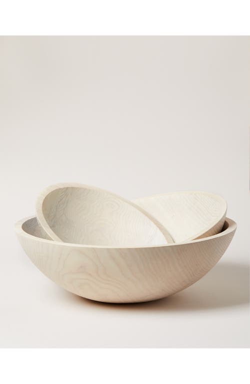 Farmhouse Pottery 15-Inch Crafted Wooden Bowl in White at Nordstrom