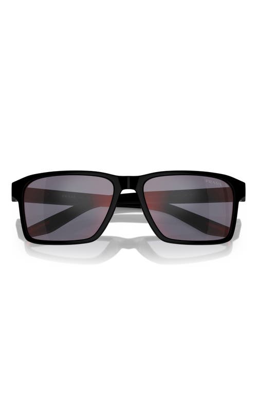 Prada Men's  Linea Rossa Ps 04zs 16x7w1 Sunglasses In Matte Black