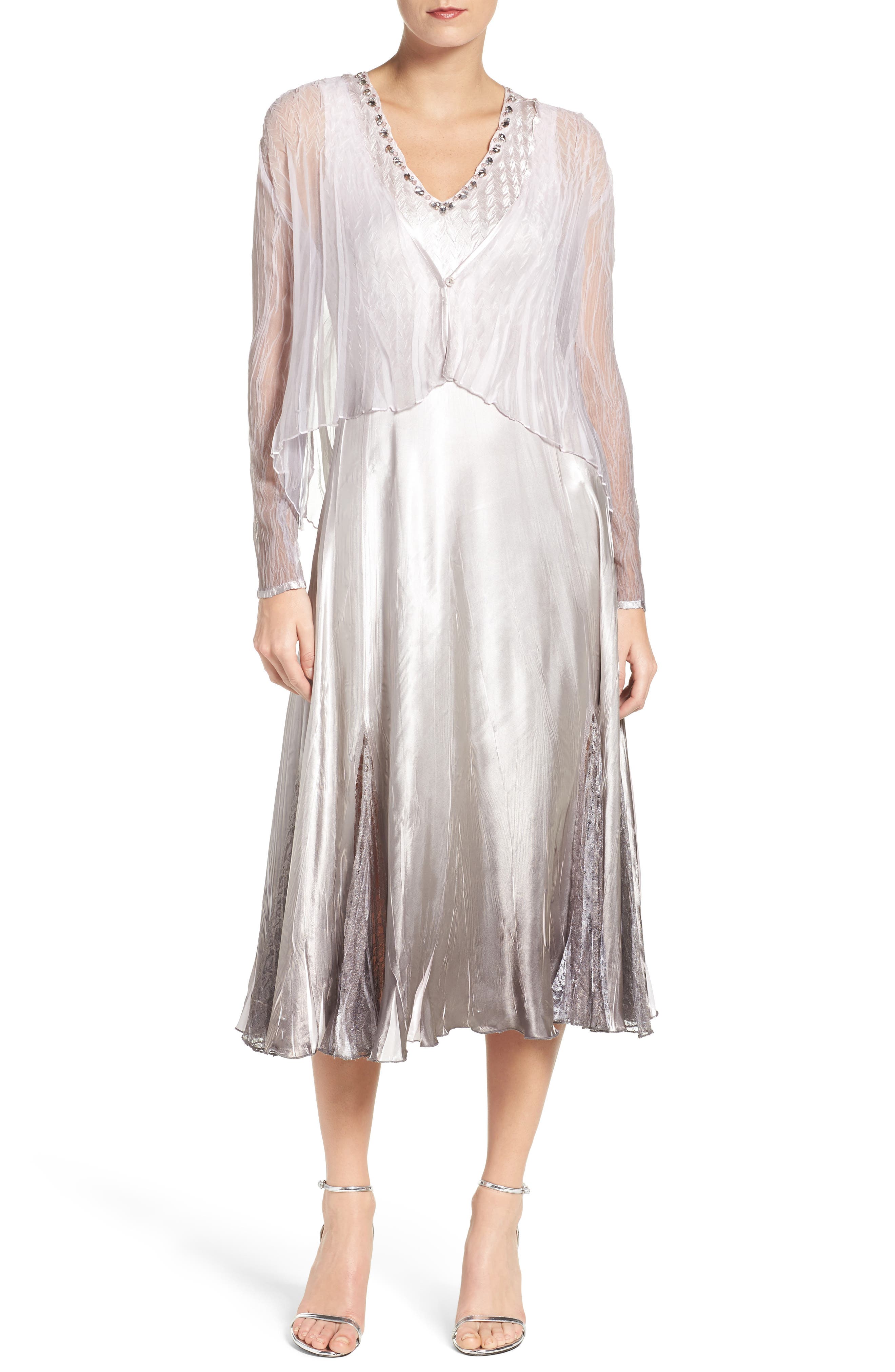 Komarov Chiffon Dress with Jacket Nordstrom