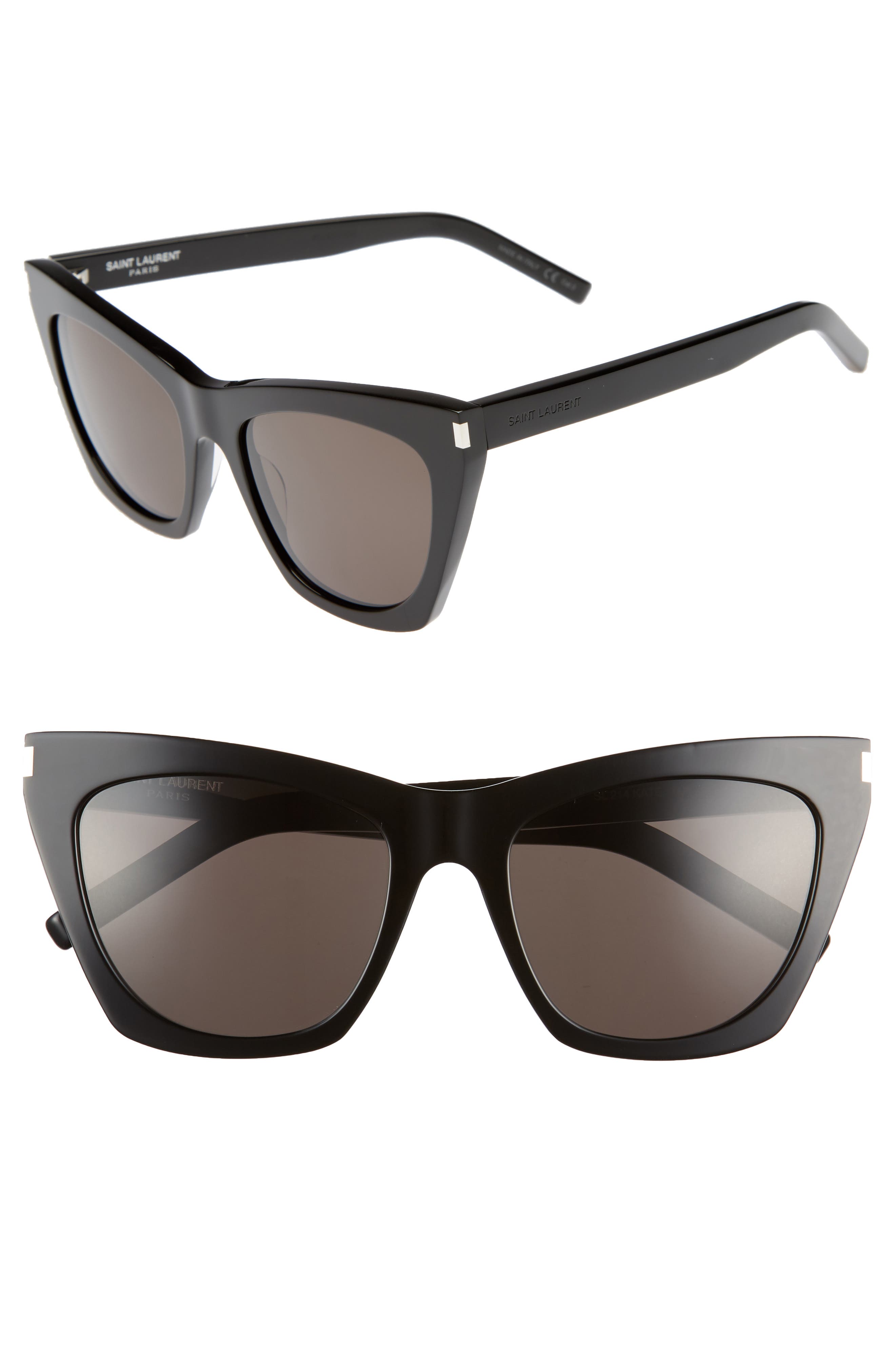 UPC 889652137599 product image for Saint Laurent Kate 55mm Cat Eye Sunglasses in Black at Nordstrom | upcitemdb.com