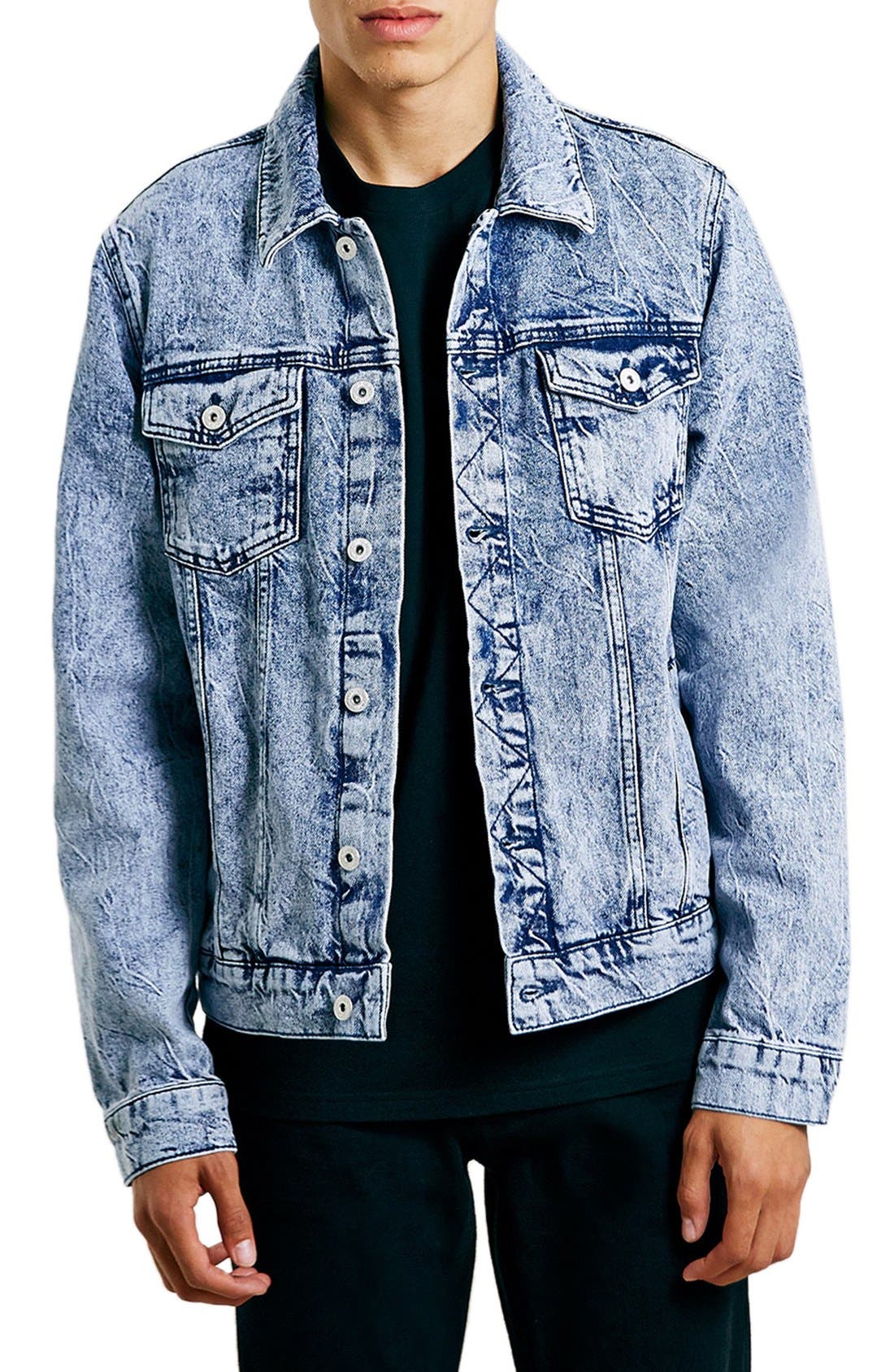 Topman Acid Wash Denim Jacket Nordstrom