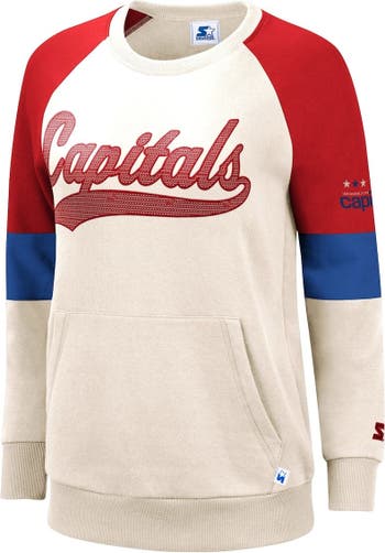 Women's Starter Navy/Red Boston Red Sox Playmaker Raglan Pullover Sweatshirt  