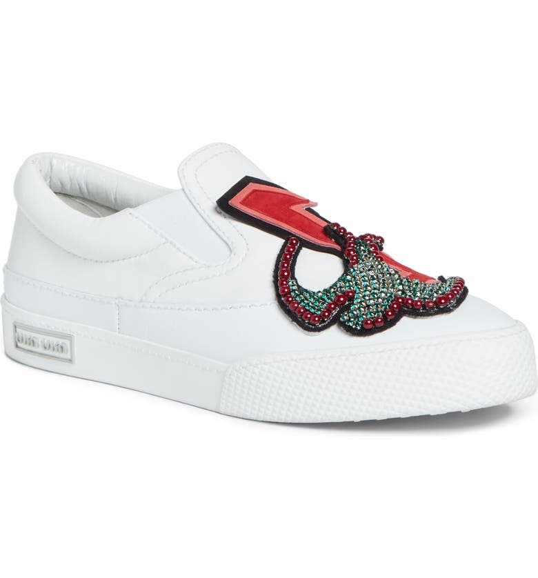 Miu Miu Embellished Slip-On Sneaker (Women) | Nordstrom