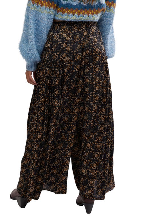 Shop Free People So Charming Wide Leg Pants In Black Combo-tuscany