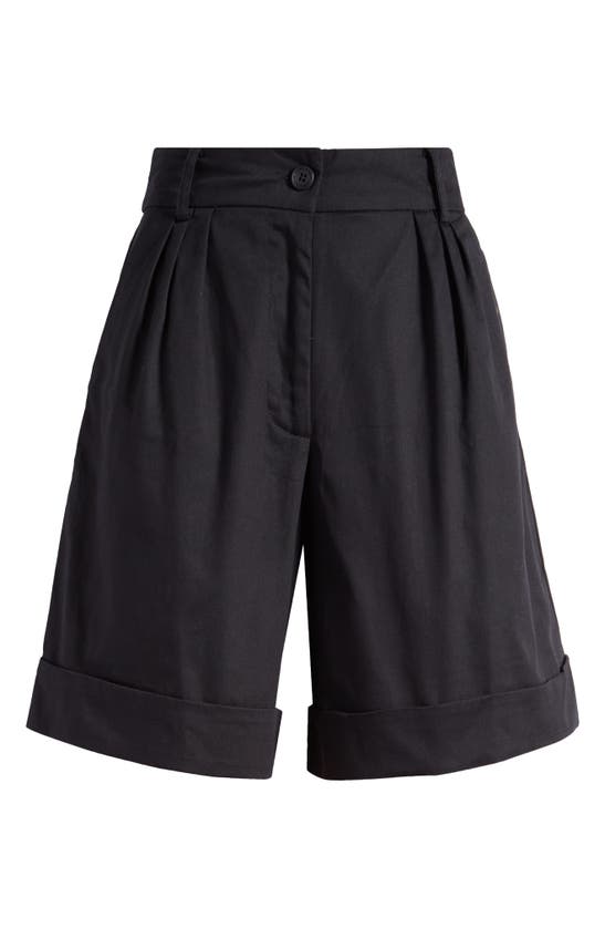Shop Faithfull The Brand Campania Cotton Twill Shorts In Black