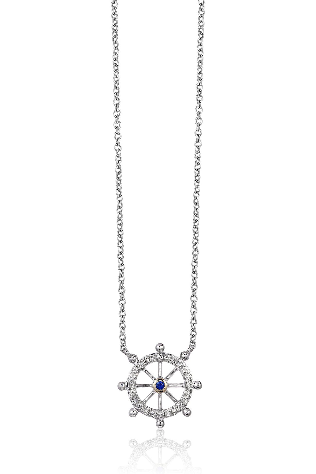 Effy | 14K White Gold Diamond & Sapphire Necklace - 0.08 ctw | HauteLook