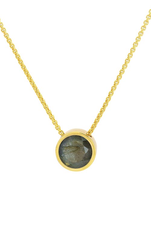 Dean Davidson Midi Signature Stone Pendant Necklace in Labradorite/Gold