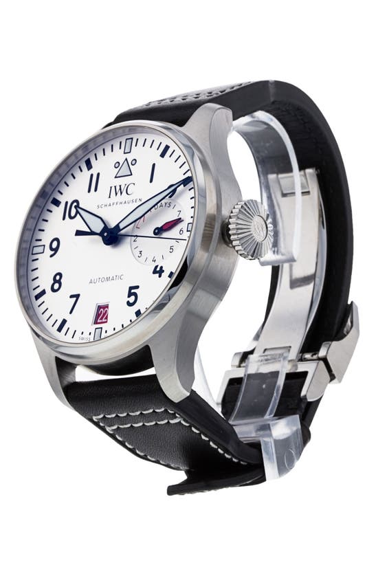 Shop Watchfinder & Co. Iwc  2021 Big Pilots Automatic Leather Strap Watch, 46.2mm In Silver