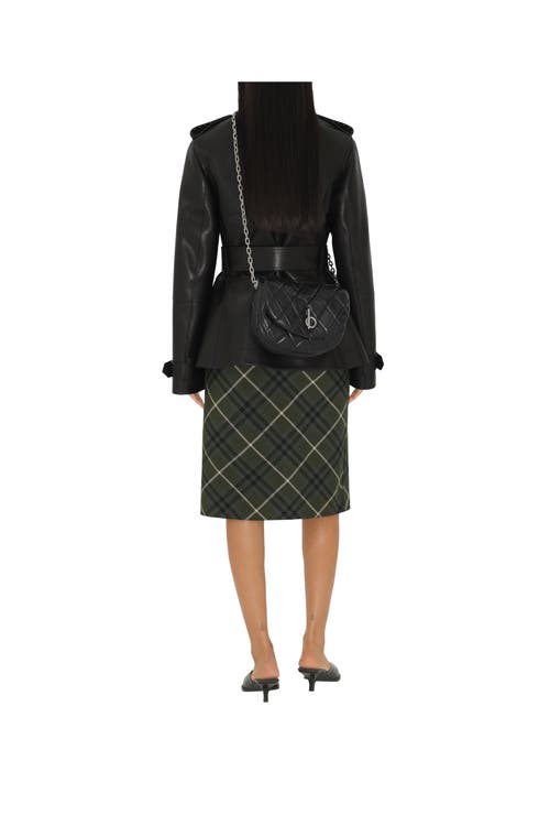 Burberry Black Leather Rocking Horse Shoulder Bag In Black/palladium