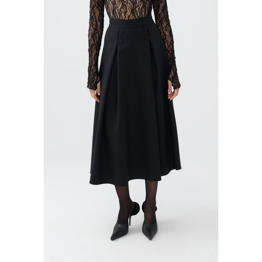 NOCTURNE NOCTURNE BUTTON DESIGNED MIDI SKIRT