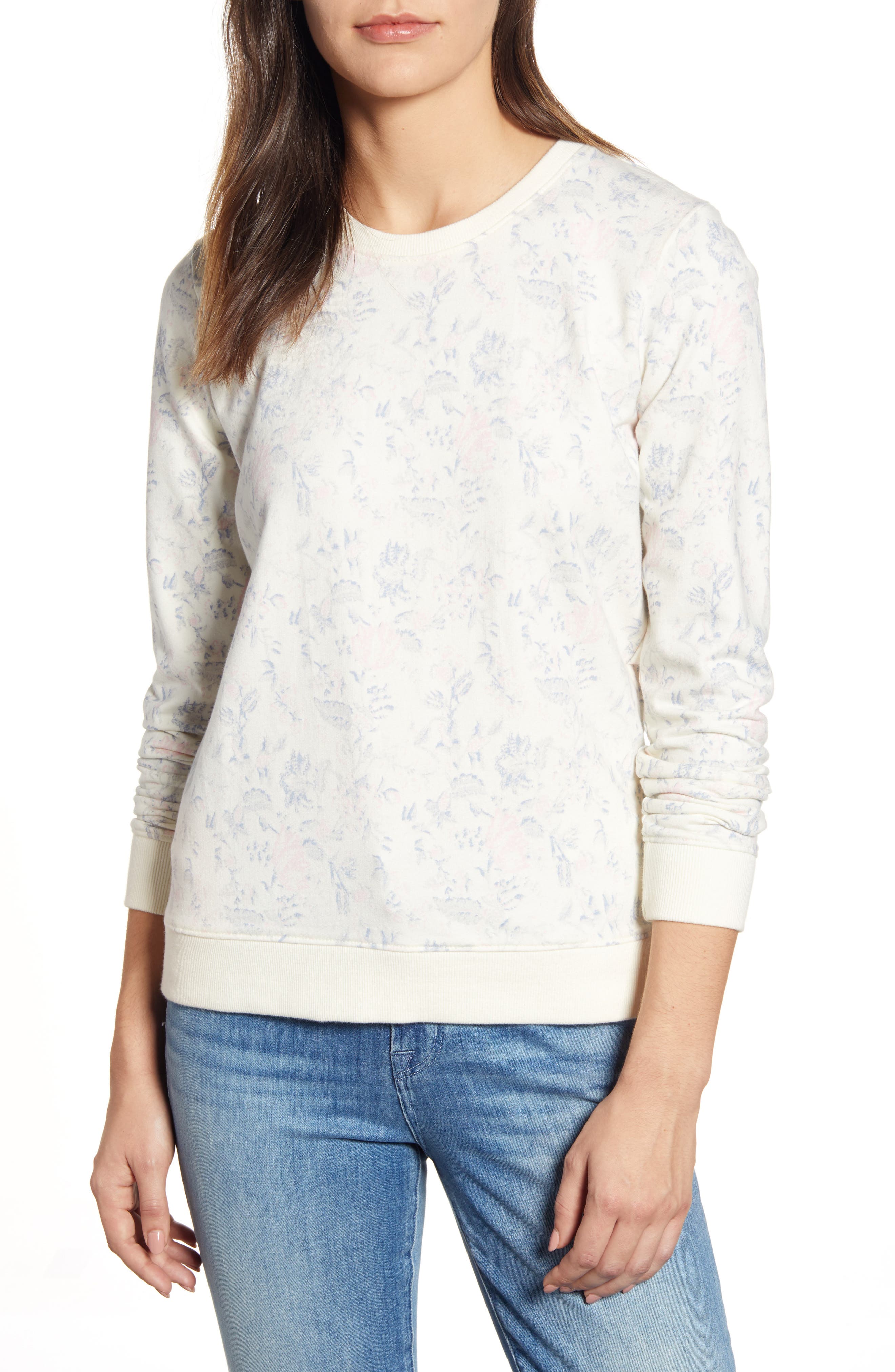 Lucky Brand Floral Sweatshirt, Ivory