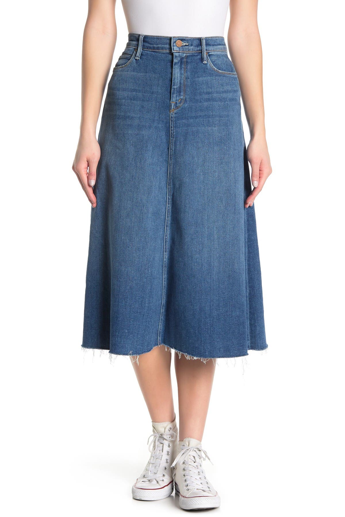 mother denim midi skirt
