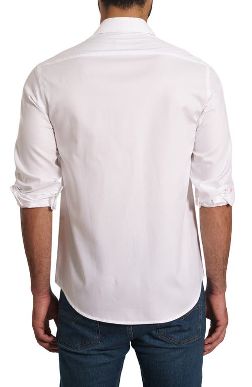 Jared Lang Trim Fit Solid Pima Cotton Button-up Shirt In White