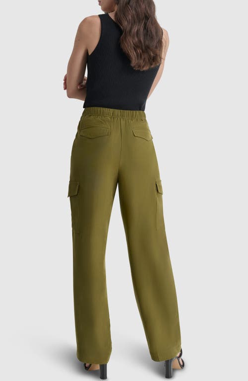 Shop Dkny Carrot Drawstring Cargo Pants In Dark Olive