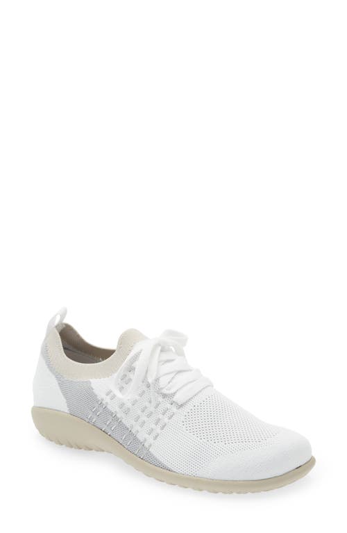 Naot Tama Sneaker In White/dark Gray Knit