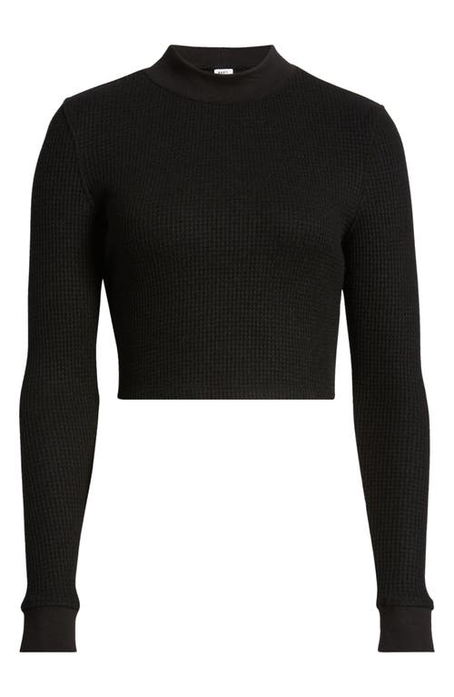 Shop Bp. Crop Thermal Mock Neck Top In Black