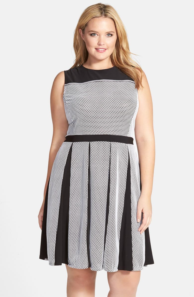 Taylor Dresses Jacquard Knit Fit & Flare Dress (Plus Size) | Nordstrom