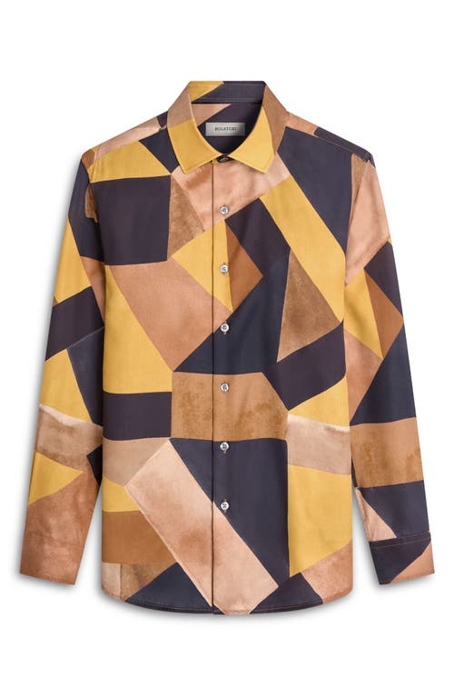 Shop Bugatchi Julian Shaped Fit Abstract Print Button-up Shirt In Dijon