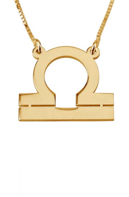 Zodiac Pendant Necklace in Gold Plated - Libra