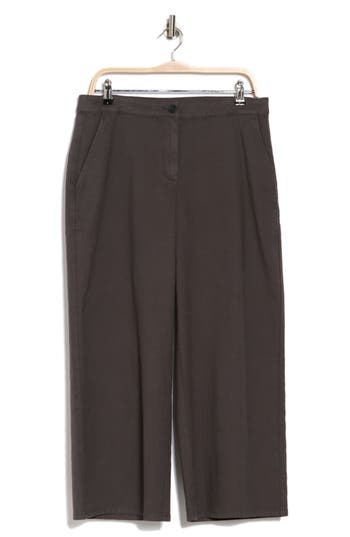 Eileen Fisher Crop Wide Leg Pants In Graphite
