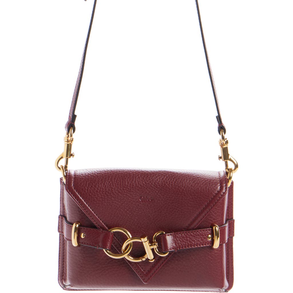 Chloé Mini Cape Leather Crossbody Bag In Brunet Red 622