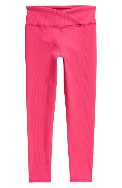 Hot Pink Ruffle Pants, Pink Leggings Girls Bottoms 