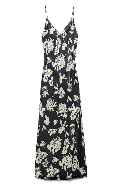 Larissa Print Silk Blend Slipdress in Black Floral