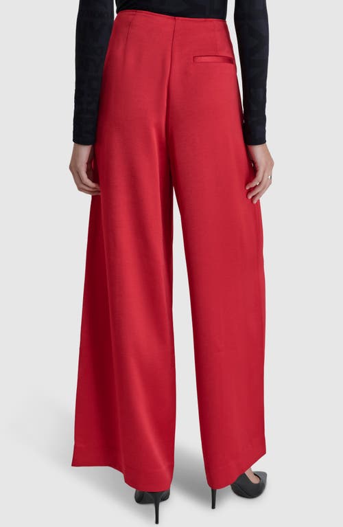 Shop Dkny Pintuck Wide Leg Pants In Red Light