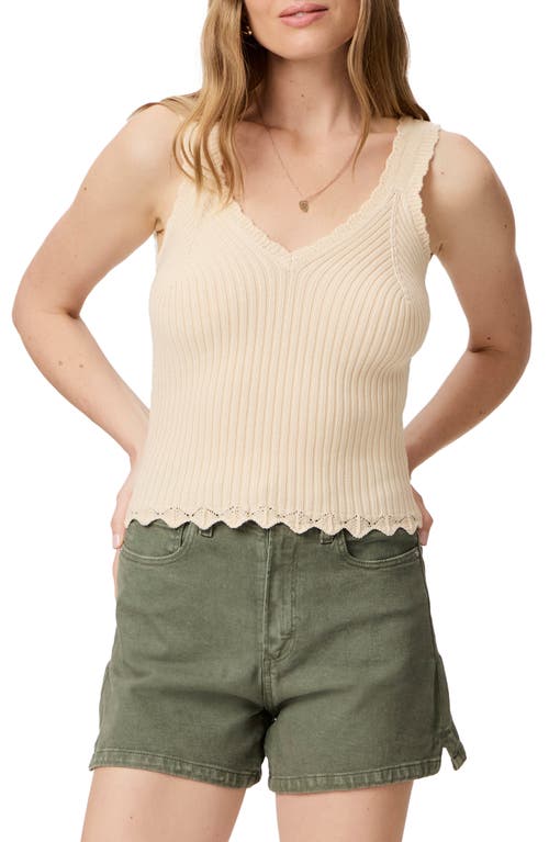 PAIGE Buona Cotton Rib Sweater Tank Ecru at Nordstrom,