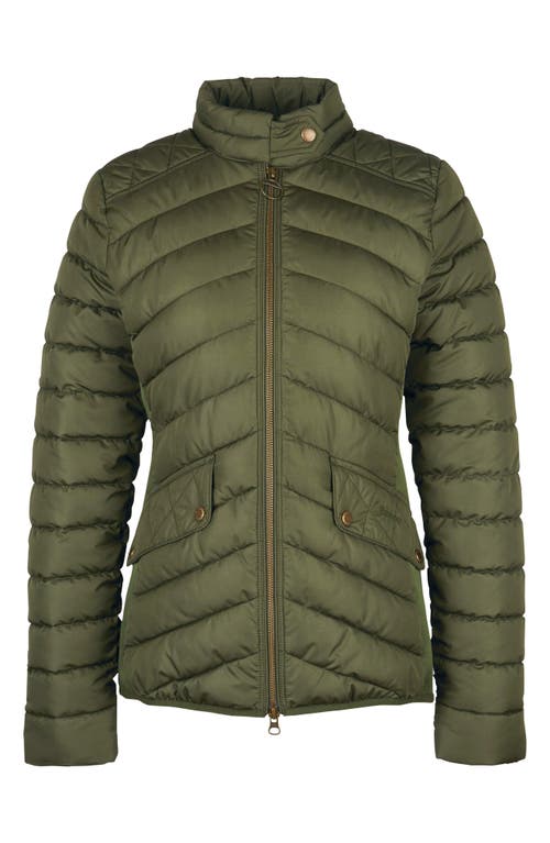 Shop Barbour Stretch Cavalry Quilted Jacket In Olive/olive Marl