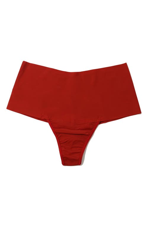 Shop Hanky Panky Breathe High Waist Thong In Sundried Tomato Red