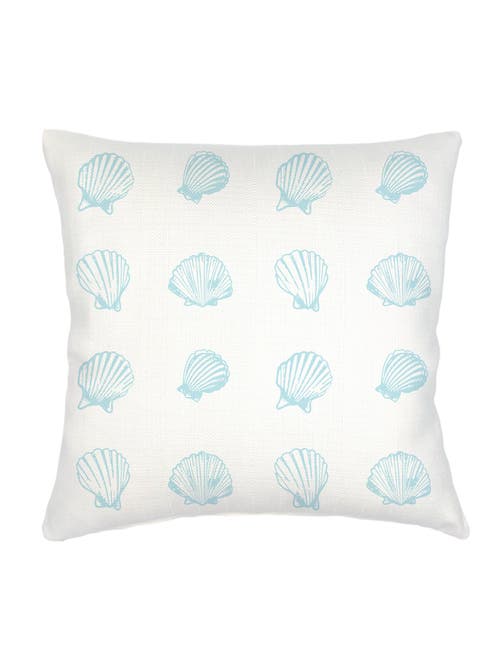 Anaya Shell Printed Linen Euro Pillow Down Insert In Aqua