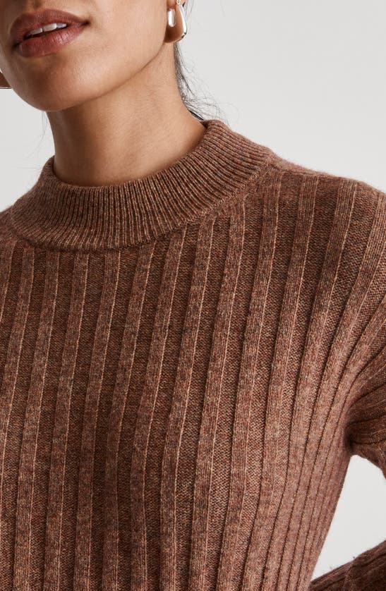 Madewell Mock Neck Crop Sweater In Rosehip