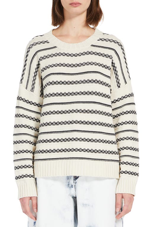 Shop Max Mara Foster Stripe Crewneck Sweater In Navy