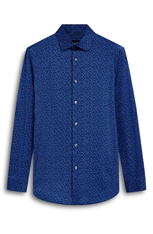 Shop Bugatchi James Ooohcotton® Floral Button-up Shirt In Navy