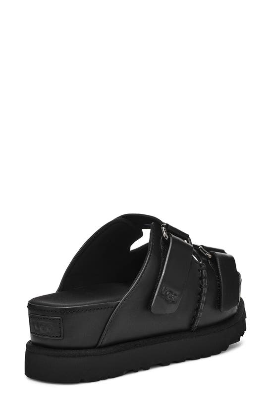 Shop Ugg Goldenstar Platform Slide Sandal In Black