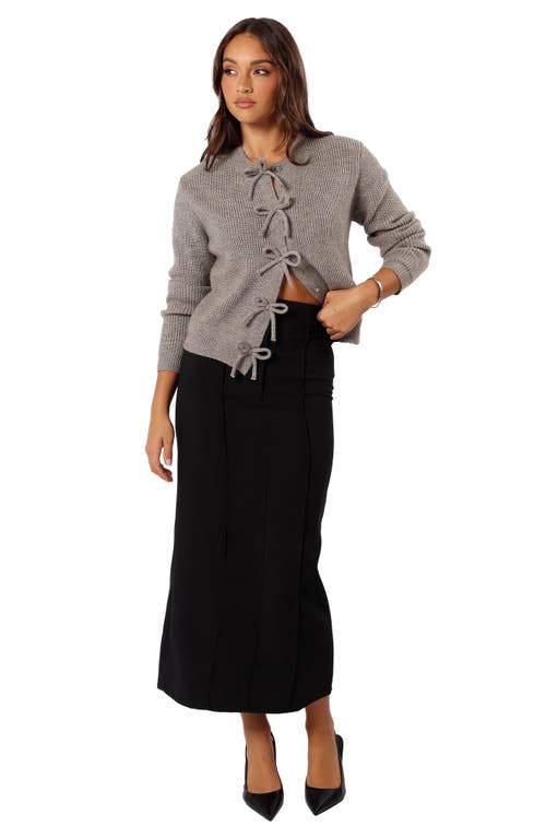 Petal And Pup Petal & Pup Wilde Bow Front Cardigan In Gray