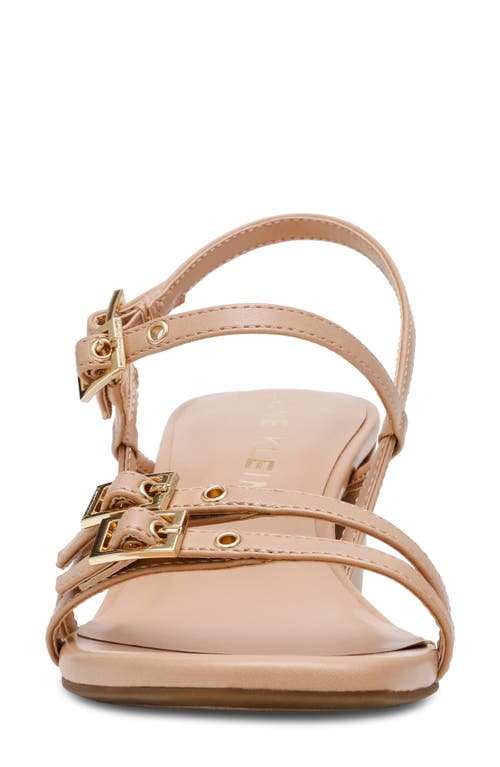 Anne Klein Women's Mackenzie Strappy Buckle Block Heel Dress Sandals In Tan Smooth