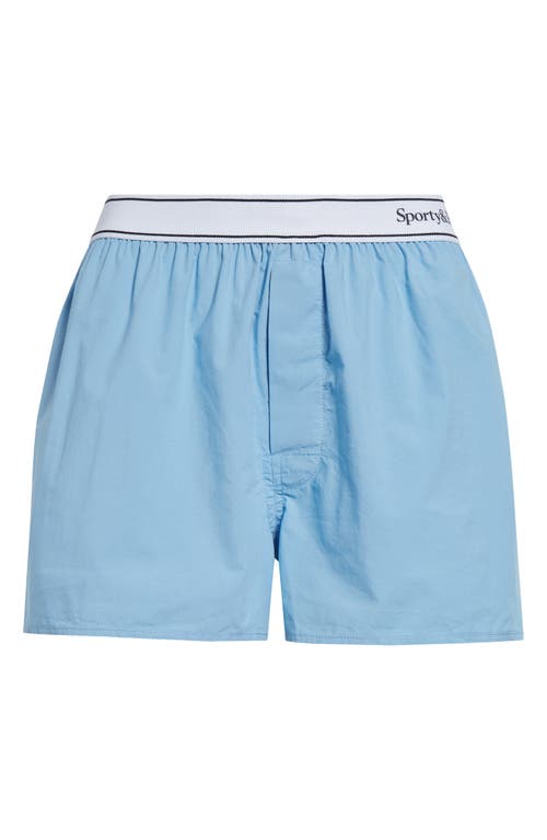 Shop Sporty And Rich Sporty & Rich Serif Logo Boxer Shorts In Sky Blue