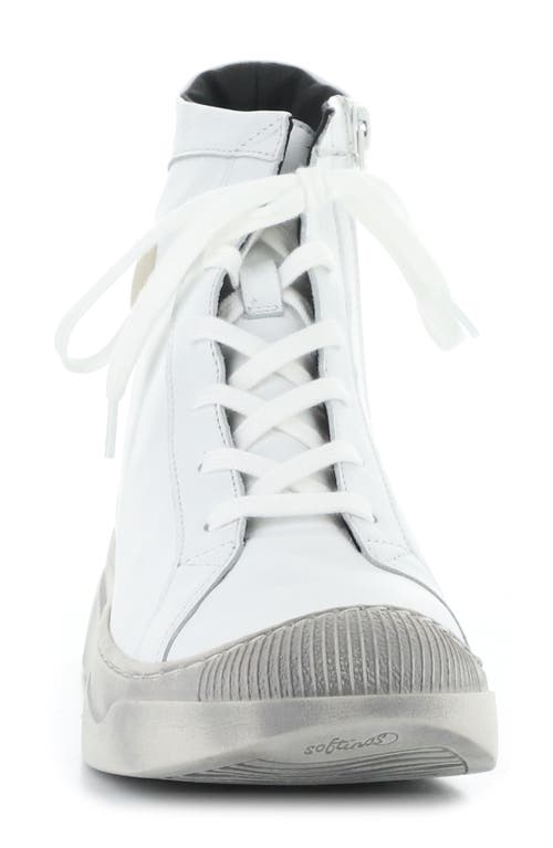 Softinos By Fly London Appe Lace-up High Top Sneaker In White Smooth Leatherther