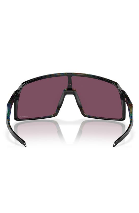 Shop Oakley Sutro Prizm™ Rectangular Shield Sunglasses In Shiny Black