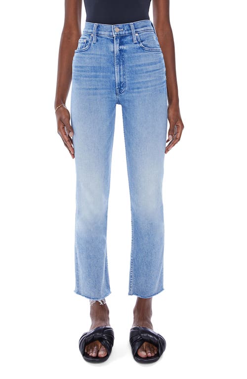 MOTHER The Rider Frayed High Waist Ankle Straight Leg Jeans in Fish Out Of Water