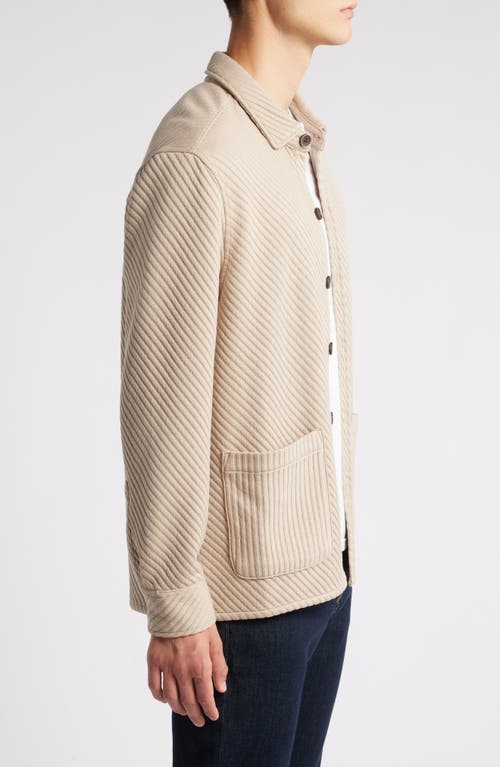 Robert Barakett Hoffburg Jacquard Overshirt In Tan